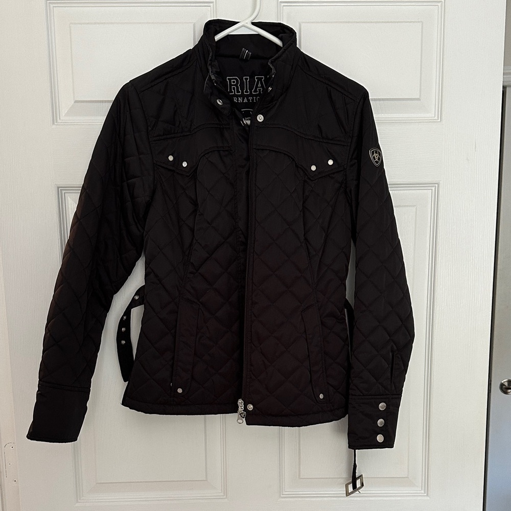 Ariat Women's Black Quilted Utility Jacket with Snap Details